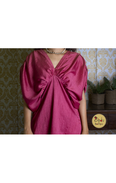 onion color one piece dress | Gene silk| customizable 