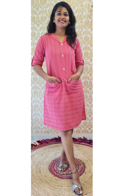 Pink dress  handloom anchoring 