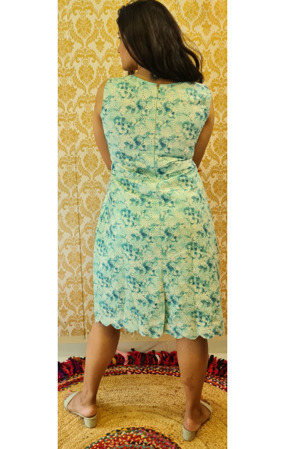 Hakoba bluish green & light green dress