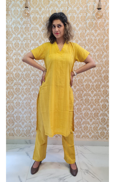 Yellow cotton co-ord set 