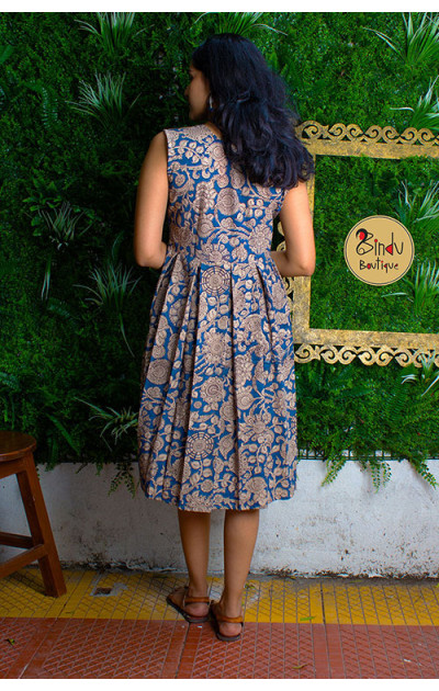 Blue & white Kalamkari dress