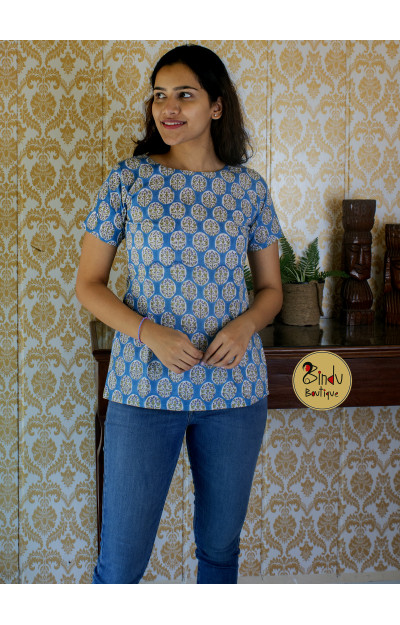 Block printed Flower Motifs | Tunic | Cotton