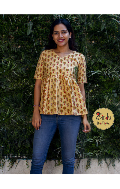 Lemon yellow Angarakha  tunics