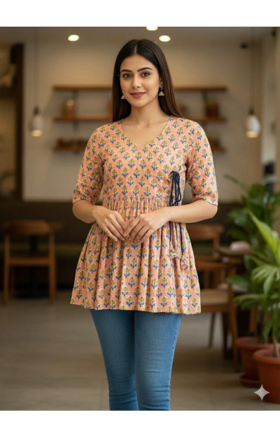 Aboli colour with yellow flowers tunics